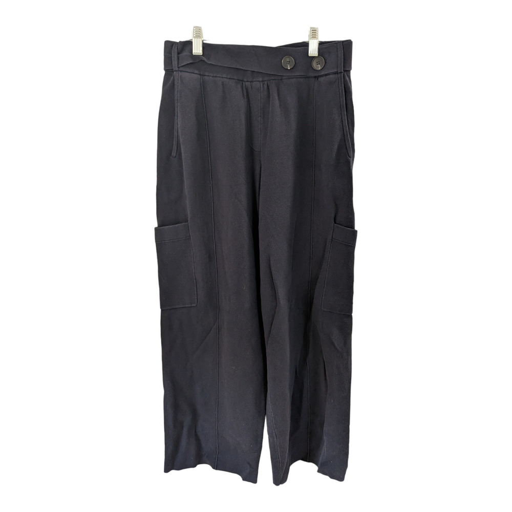 Naadam Size Medium Cotton Cashmere Blend Utility Pants Navy Blue Pockets